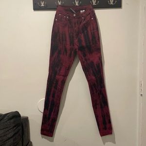 Red & black Tie dye jeans